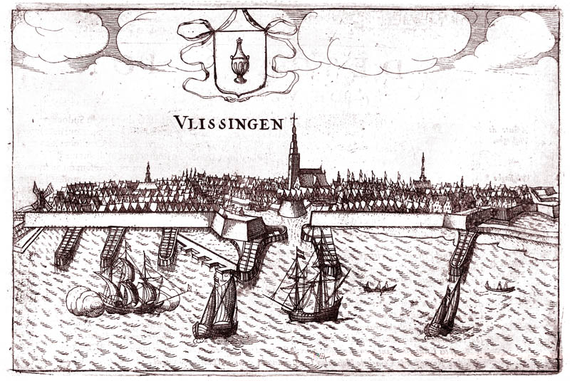 Gezicht op Vlissingen 1613 Guiccardini